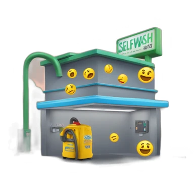 a sign that reads selfwash on top and carwash on bottom sticker