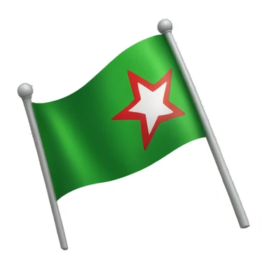 green flag with a red star in the middle sticker
