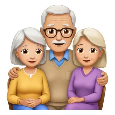 an elderly watching his wife hangout with her friend sticker