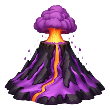A volcano errupting only with a pure purple lava sticker