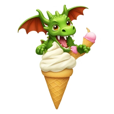 Dragon eating ice cream sticker