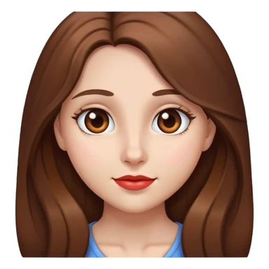 girl with long brown hair video chatting with heart eyes sticker