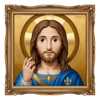 Salvator Mundi painting in a frame sticker