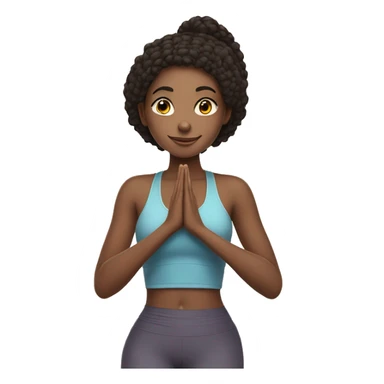 gen z/millennial girl, wearing a yoga outfit + holding a yoga matt sticker