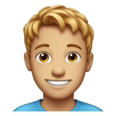 smiling boy with lots of freckles in blue shirt sticker