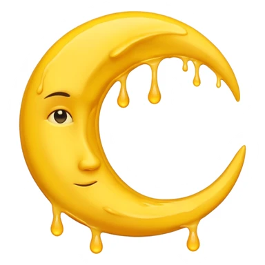 Melting waning crescent in yellow colour sticker