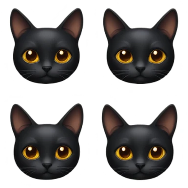 Black cat small orange stain sticker