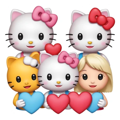 hello kitty and friends with hearts sticker