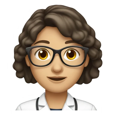  brunette dietitian with glasses sticker