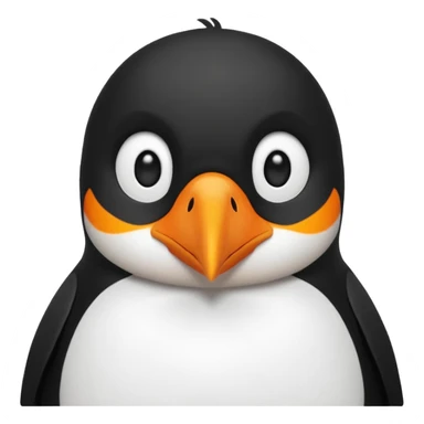 a cute crow-penguin hybrid, emoji style sticker