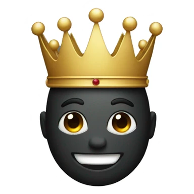 black emoji face with crown sticker