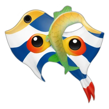 Poisson drapeau de la Guyane française sticker