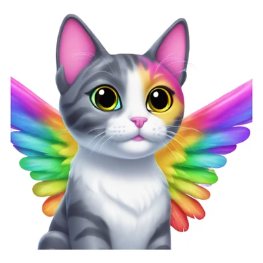 Lisa frank rainbow cat with angel wings sticker