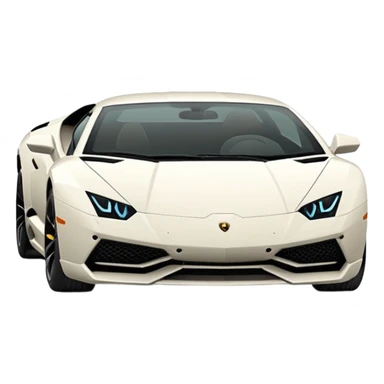 "Create a top-down view 2D vector emoji of a Lamborghini in Apple's iOS style. Use solid colors, clean lines, and smooth curves. No gradients or 3D effects. Keep the design minimalist with a white background."
 sticker