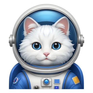 white cat blue Astronaut sticker