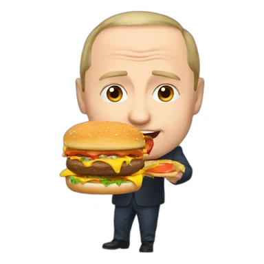Putin eating burgers sticker