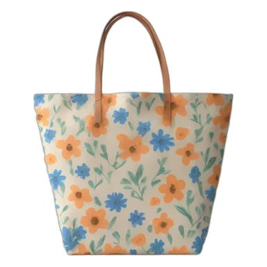 tote bag with flower print sticker