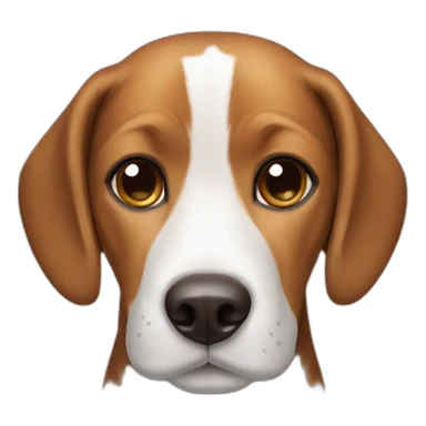 Beagle dog is brown with a white spot on the nose sticker