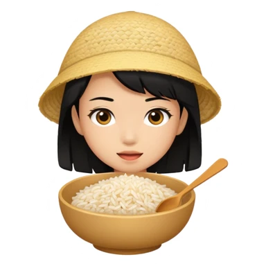 Asian eating rice sticker