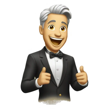 excited rich man sticker