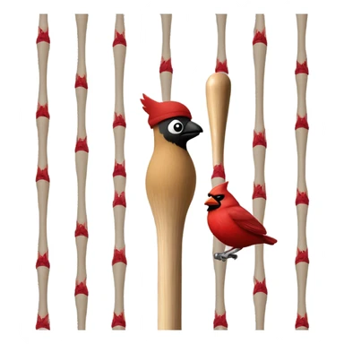 Cardinal on a baseball bat sticker