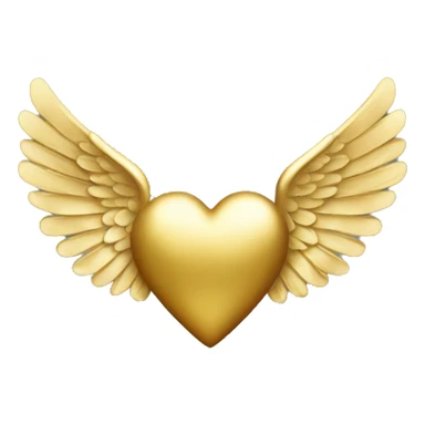 Gold heart with angel wings sticker