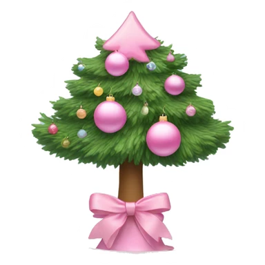 pink christmas tree with pastel ornaments sticker