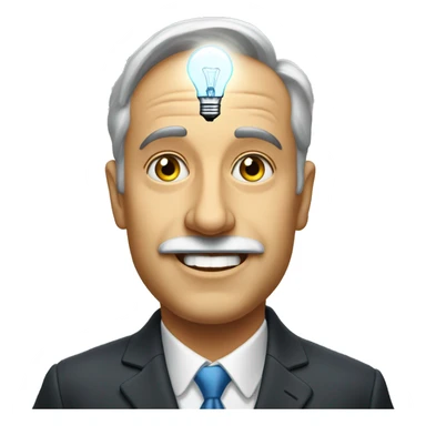 Albert eistein with a light bulb above his head  sticker