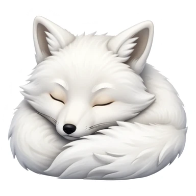 Sleeping white fox sticker