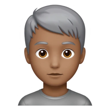 gray metal painted boy sticker