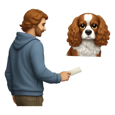 Cavalier tapes to a wall sticker