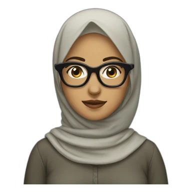 women muslim with black glasses sticker