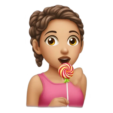 a girl sucking a lolipop sticker