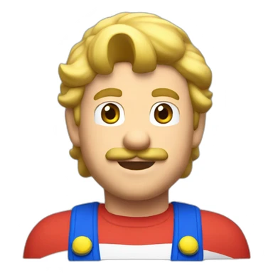 Mario with blonde hair sticker