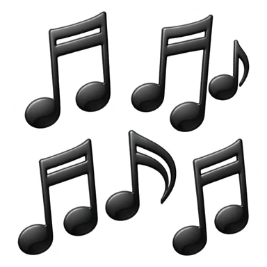 Three different black music notes sticker