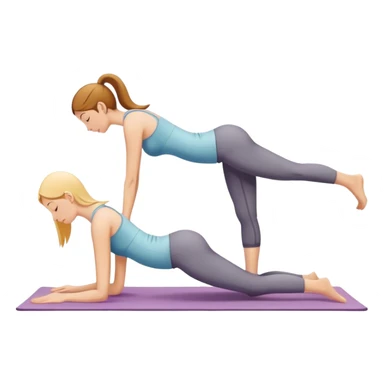 two ladies in downward dog back to back  sticker