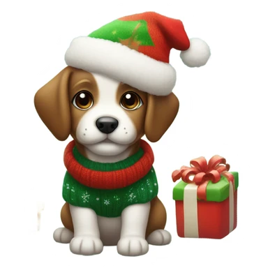 Christmas puppy sticker