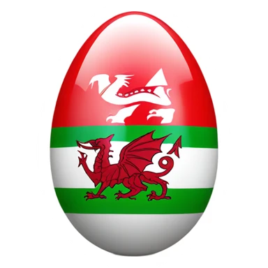 Welsh flag in an egg sticker