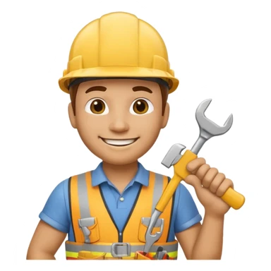hazme un emoji estilo apple que sea constructor de una empresa sticker