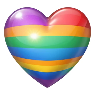 rainbow pride heart with soft drop shadow sticker