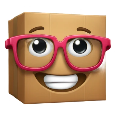 caja inteligente con lentes encima de un corazon gigante sticker