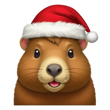 Capybara con gorrito de navidad sticker