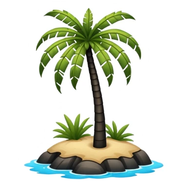 Palmera de color negro y isla negra sticker