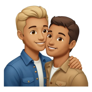 kisses man to man sticker