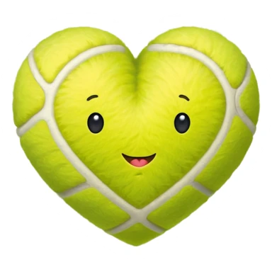 A tennis ball In a shape of a love heart sticker