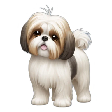 Dog Shih Tzu with long wool full-height  sticker