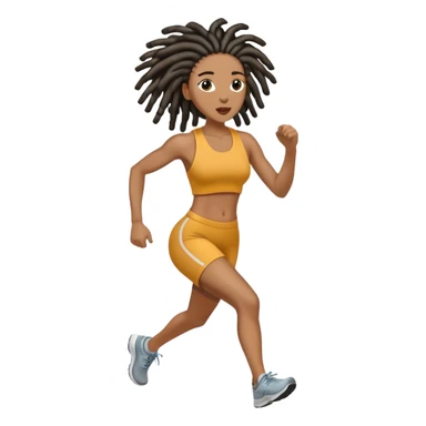 Black woman with locs running sticker