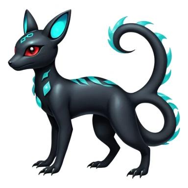Shiny Dark Edgy Majestic Sophisticated Modern Gothic Gloomy Futuristic Salandit-Umbreon-Delcatty-Hybrid (Full body) sticker
