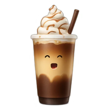 Cold coffee with ice cream sticker