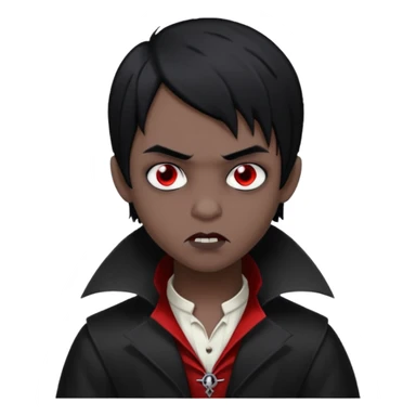 Boy, Vampire, Black Hair, medium long, emo, dark, spooky  sticker